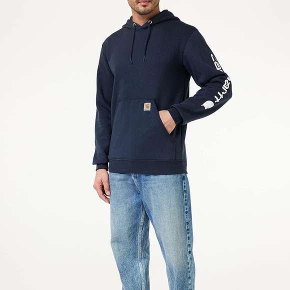 Carhartt Navy Sweatshirt Classic Pullover Design - Picture 1 of 5